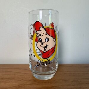 Vintage 1985‎ Alvin and The Chipmunks Glass Tumbler Bagdasarian Productions 80s